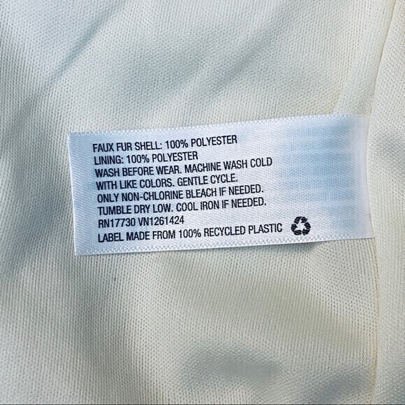 Art & Class Girl's Shaggy Jacket, Size M, Cream** - Picture 5 of 7